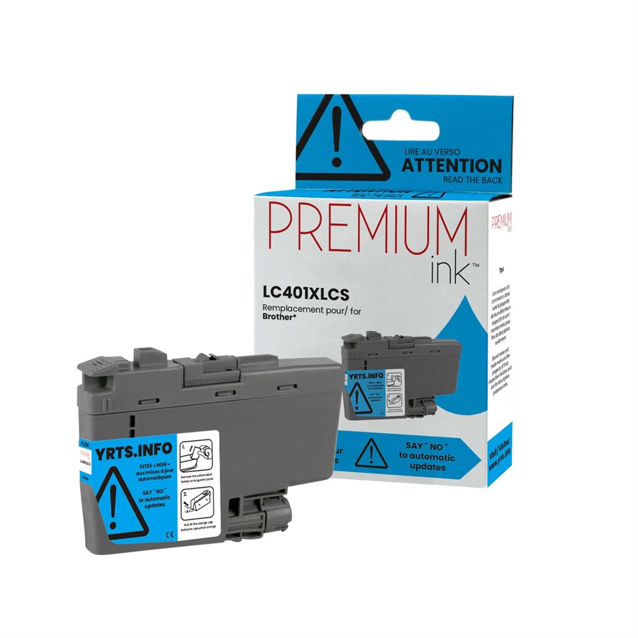 Brother LC401XLCS Compatible Premium Ink Cyan 500 copies