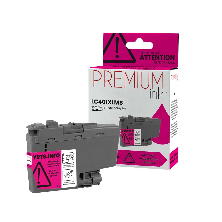 Brother LC401XLMS Compatible Premium Ink Magenta 500 copies