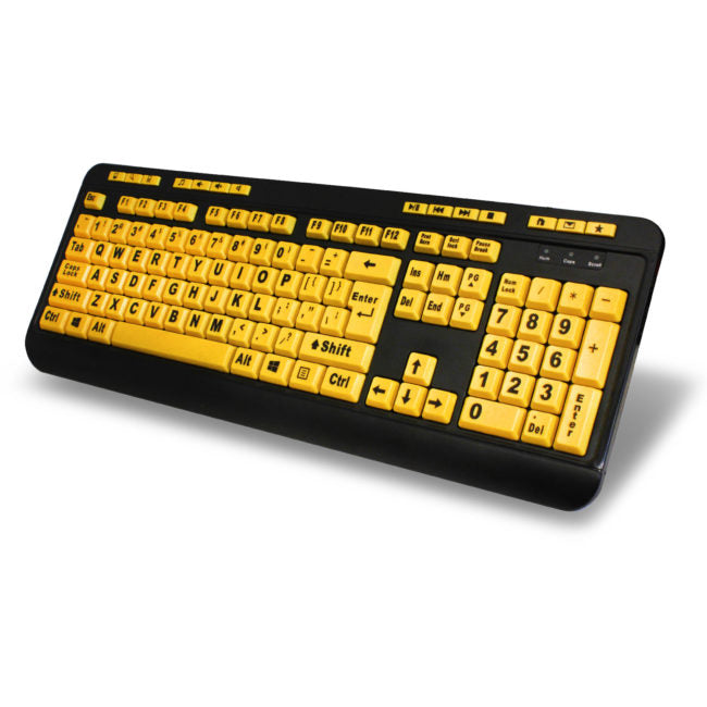 Adesso Luminus 4X Large Print Multimedia Keyboard AKB-132UY