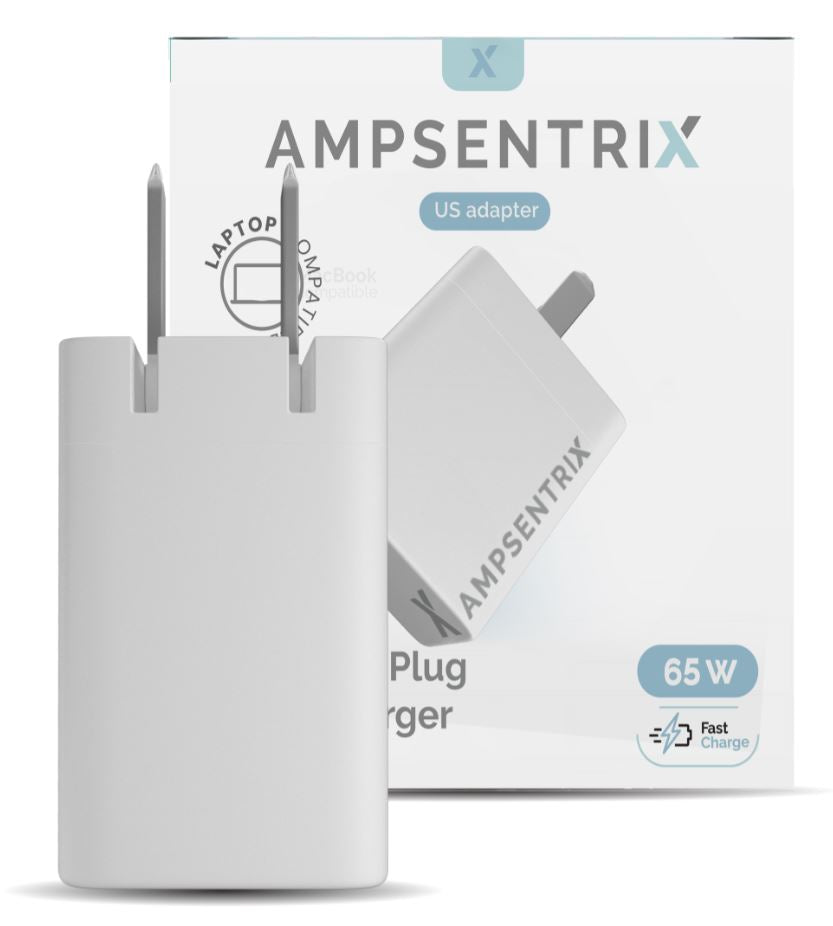 65W USB TYPE C GAN WALL POWER ADAPTER (AMPSENTRIX) (110V USA)