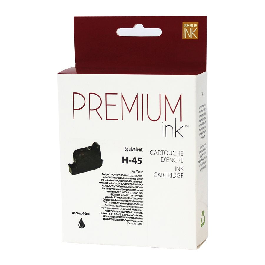 HP Compatible 45 / 51645AN Black Premium Ink