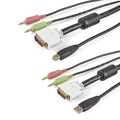 6 ft 4-in-1 USB DVI KVM Cable with Audio and Microphone