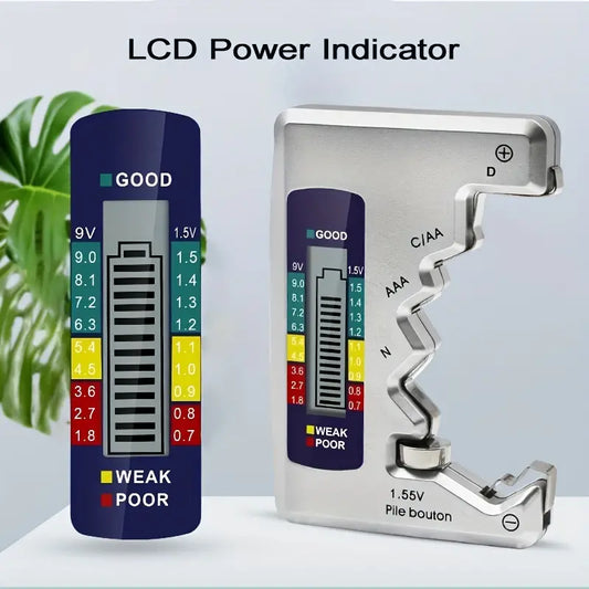 1pc Universal Digital Battery Tester: Quickly Check Battery Capacity Of C D N AA AAA 9V 1.5V Button Cells