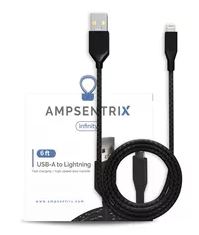 6 FT NON-MFI USB TYPE A TO LIGHTNING CABLE (AMPSENTRIX) (INFINITY) (BLACK)