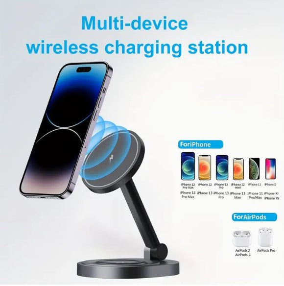 Wireless Charging stand with watch and airpod charger