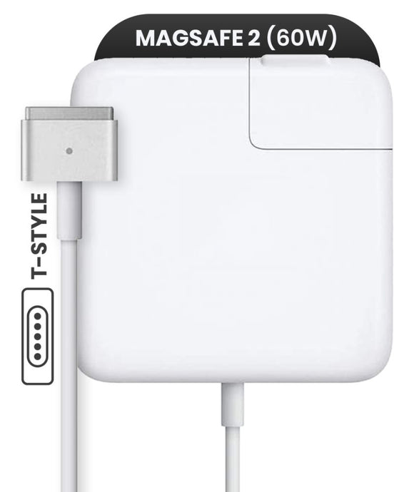 60W MAGSAFE 2 POWER ADAPTER WITH ATTACHED CABLE COMPATIBLE FOR MACBOOK (T-STYLE) (USED OEM PULL)