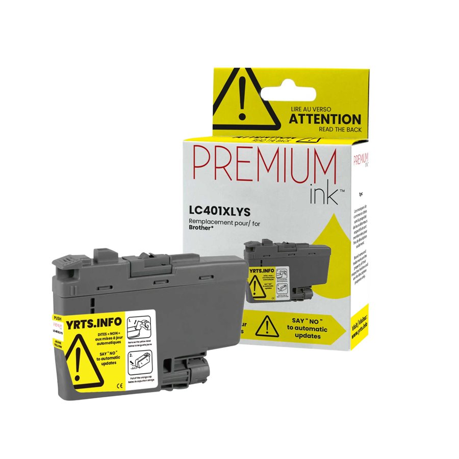 Brother LC401XLYS Compatible Premium Ink Yellow 500 copies