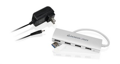 IOGEAR met(AL) P4P Hub, 4-Port USB 3.0 Powered Hub with Aluminum Chassis