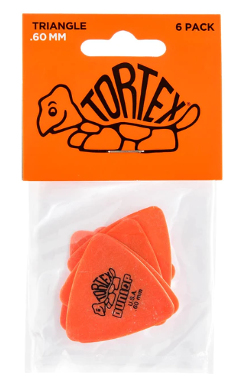 Dunlop 431P.60 Tortex Triangle, Orange 60mm, 6 Player's Pack