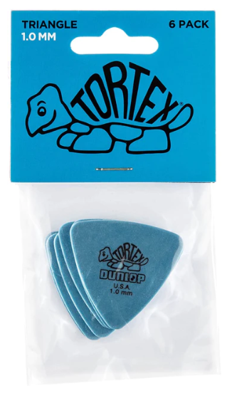 Dunlop 431P1.0 Tortex Triangle, Blue 1.0mm, 6 Player's Pack