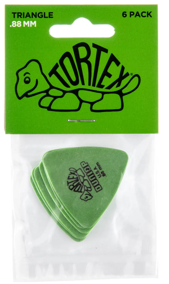 Dunlop 431P.88 Tortex Triangle, Green 88mm, 6 Player's Pack