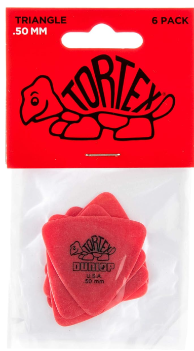 Dunlop 431P.50 Tortex Triangle, Red 50mm, 6 Player's Pack