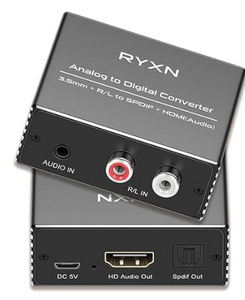 Analog to Digital Audio Converter, RCA & 3.5mm to Optical & HDMI Audio Converter