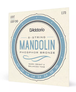 D'Addario EJ73 Phosphor Bronze Mandolin Strings, Light, 10-38