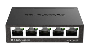 D-Link 5-Port Unmanaged Gigabit Metal Desktop Switch - DGS-105