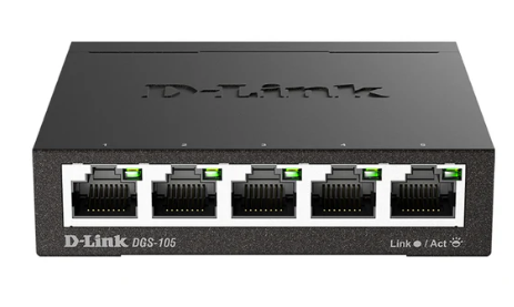 D-Link 5-Port Unmanaged Gigabit Metal Desktop Switch - DGS-105