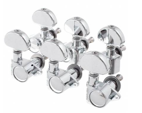 Grover GR102C 3-Per-Side Rotomatic 14:1 Guitar Machine Head Tuner Hardware - Chrome