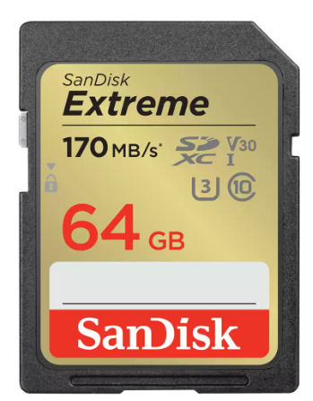 SanDisk 64GB Extreme SDHC UHS-I Memory Card - C10, U3, V30, 4K, UHD, SD Card - SDSDXVT-032G-GNCIN (Copy)