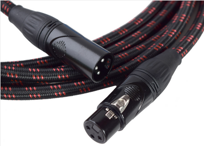 GF TWEED (Black/Red) MICROPHONE XLR x XLR CABLE - 10 FEET