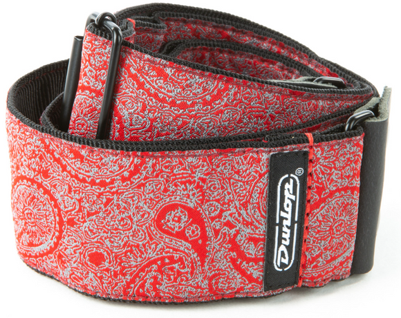 Jim Dunlop JACQUARD PAISLEY RED STRAP D6711