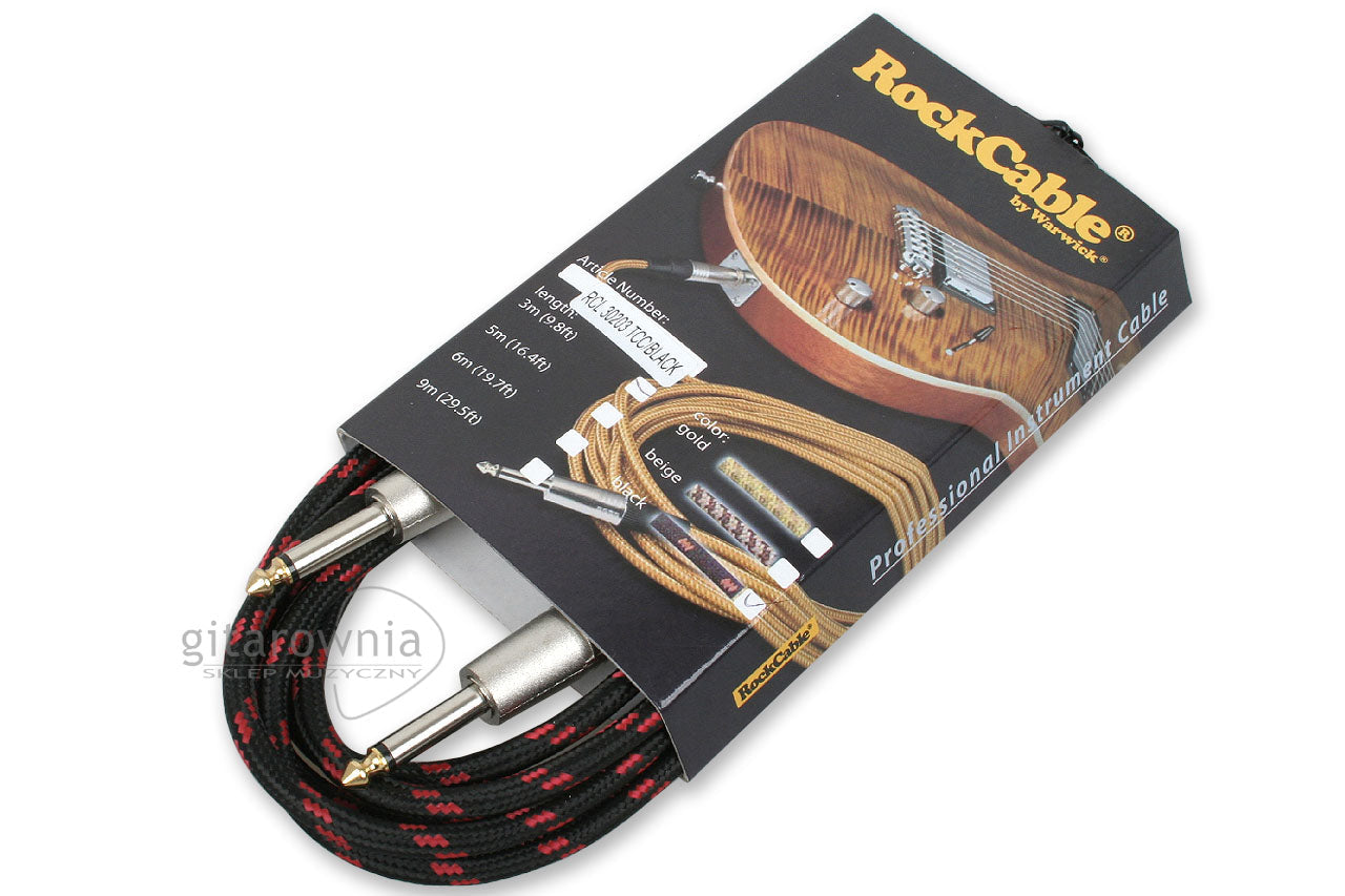 Warwick RockCable RCL 30205 TCC/BLACK 16ft Guitar Cable Perth PC