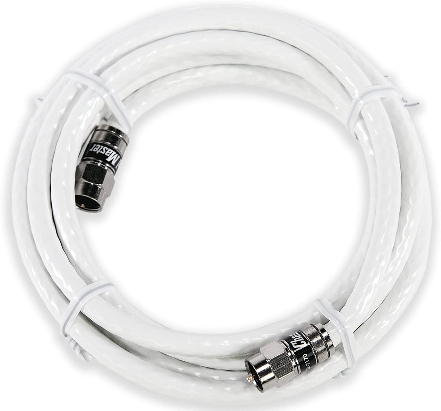 Channel Master CM-3706 Coax Cable, 12 ft RG-6 White w/Compression F Connector