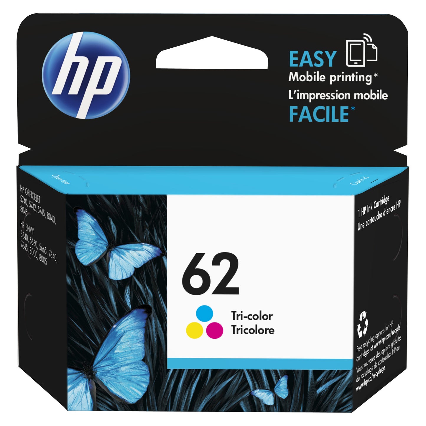 HP 62 Tri-Colour Standard Yield Ink Cartridge (C2P06AN)