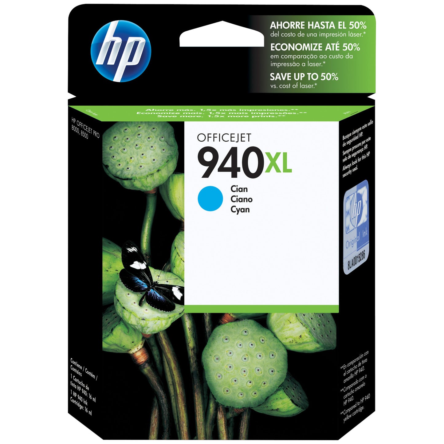 HP 940XL Cyan High Yield Original Ink Cartridge (C4907AN)