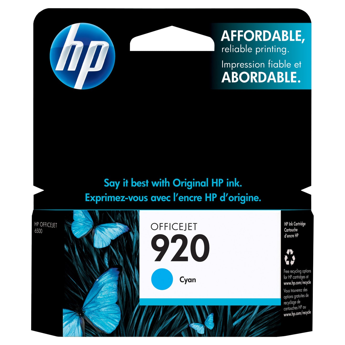 HP 920 Cyan Standard Yield Ink Cartridge (CH634AN)