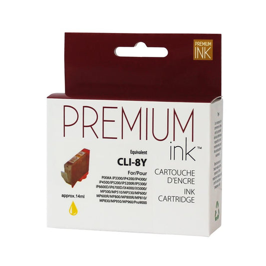 Premium Ink Replacement for Canon CLI-8 Yellow