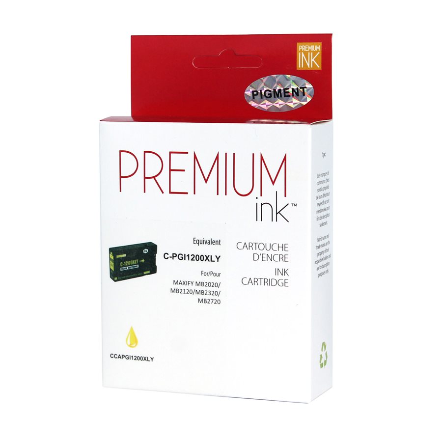 Premium Ink replacement for Canon PGI-1200XL Yellow