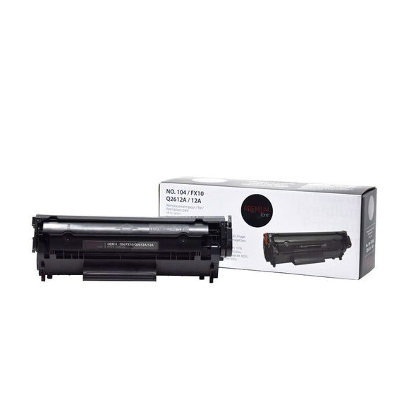 Premium Tone Replacement Toner Compatible with HP / Canon Q2612A / FX10 / 104