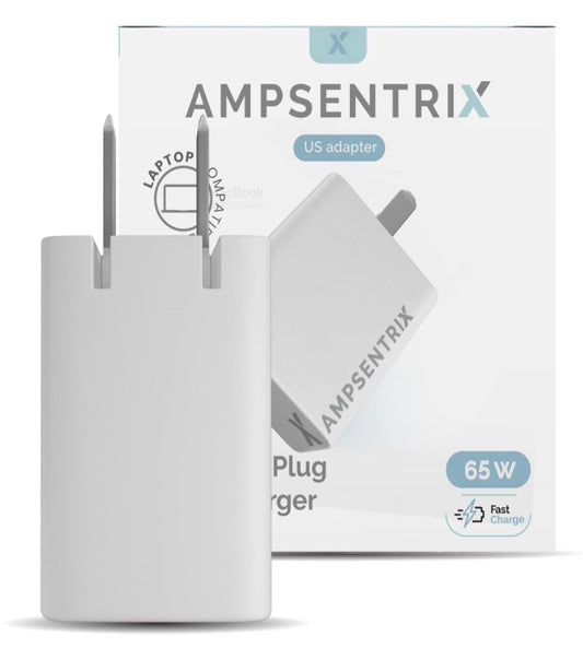 65W USB TYPE C GAN WALL POWER ADAPTER (AMPSENTRIX) (110V USA)