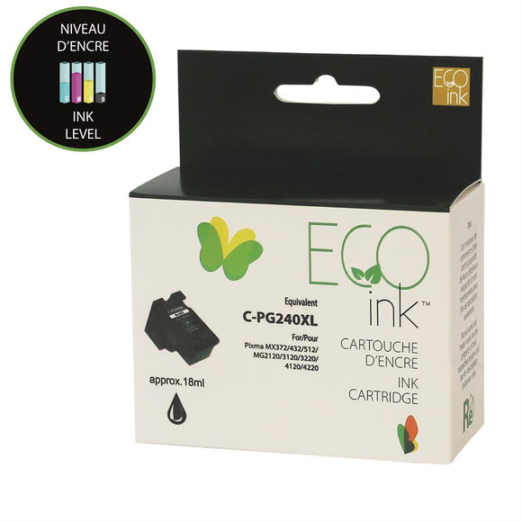 Canon PG240XL Reman Black EcoInk with ink level