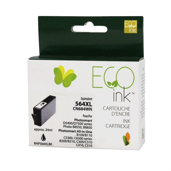 ECOink Remanufactured ink Replacement for HP 564XL Black