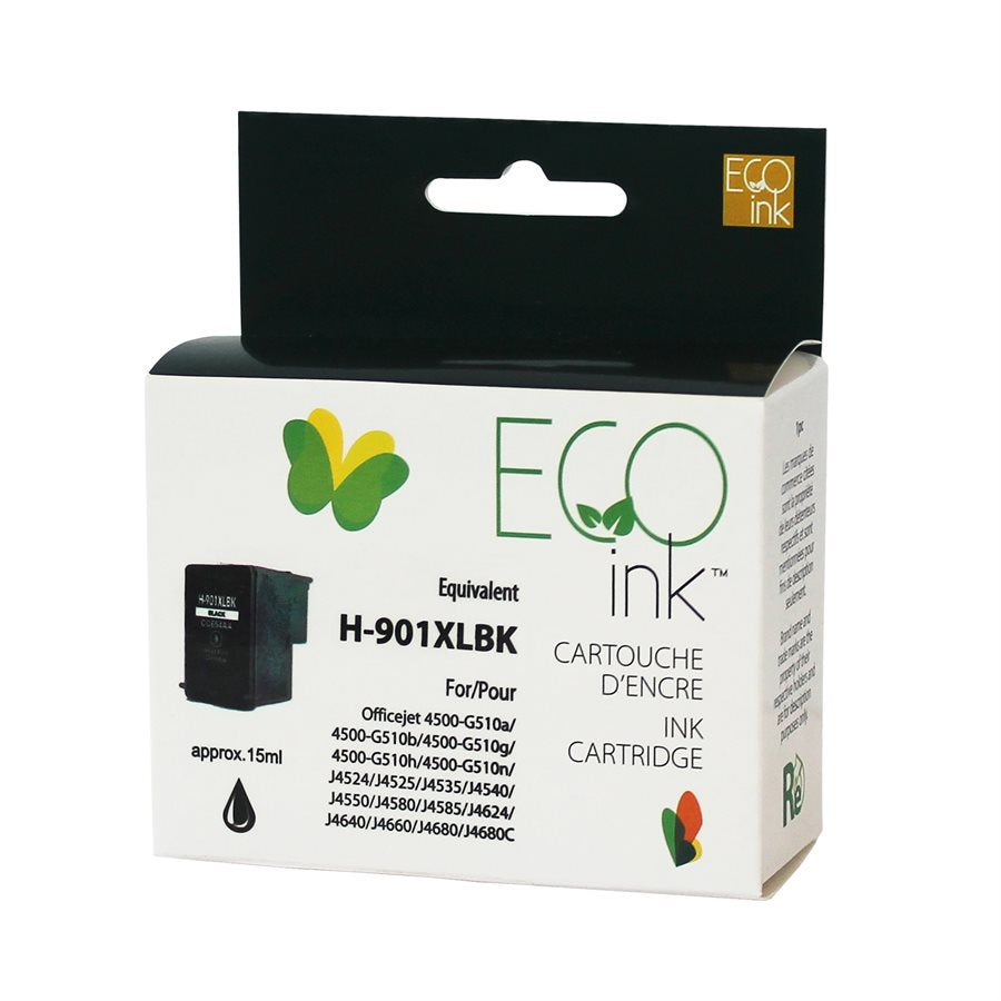ECOink Remanufactured ink Replacement for HP 901XL Black