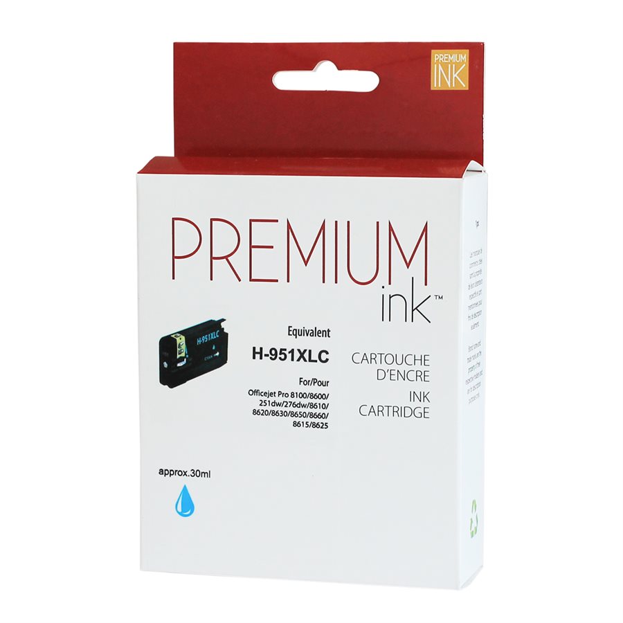 Premium Ink Replacement for HP 951XL Cyan CN046AN