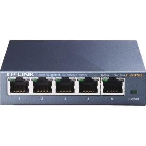 TP-LINK TL-SG105 5-Port 10/100/1000Mbps Desktop Gigabit Steel Cased Switch