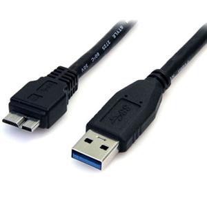 StarTech 0.5m (1.5ft) Black SuperSpeed USB 3.0 Cable A to Micro B - M/M