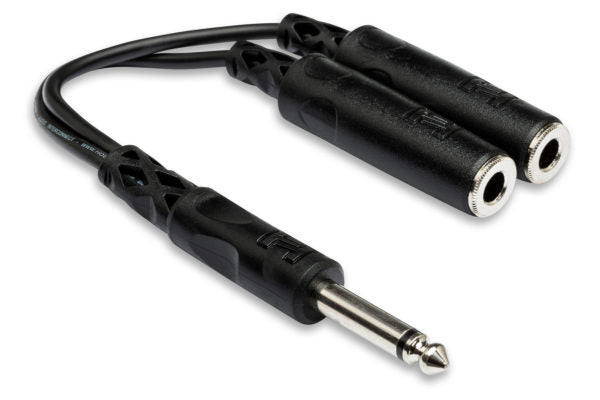Y Cable 1/4 in TS to Dual 1/4 in TSF