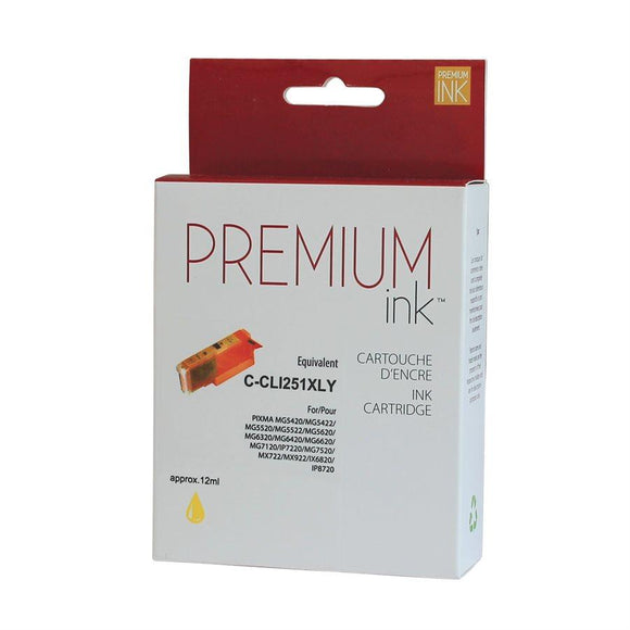 thumbnail image 2 of Compatible Canon CLI-251XL Yellow Ink Tank – High Yield – For Pixma MG6620, MX922, MG6420 2 of 3