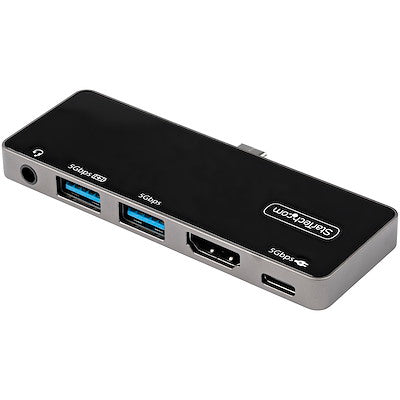 StarTech USB C Multiport Adapter - USB-C to 4K 60Hz HDMI 2.0, 3-Port USB 3.0 Hub, Audio