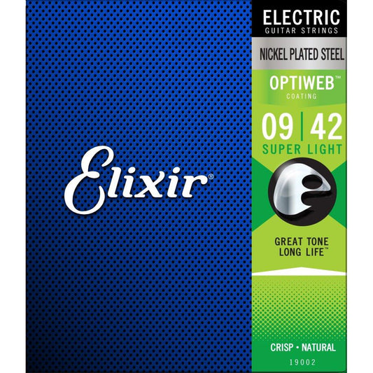 Elixir 19002 Optiweb Coated Electric Guitar Strings - Super Light - 9-42 - Perth PC