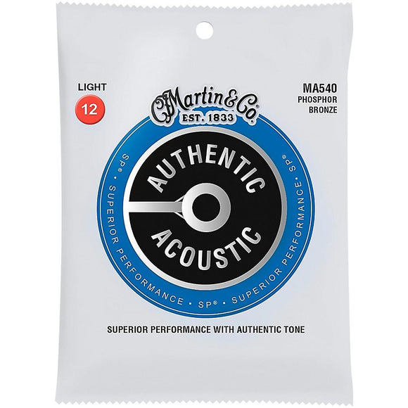 Martin Strings Ma540 Phosphor Bronze Authentic Acoustic Guitar Strings Light 12- - Perth PC