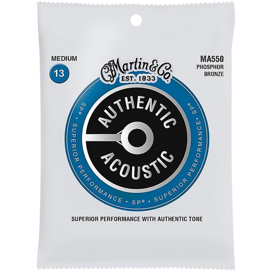 Martin Strings Ma550 Phosphor Bronze Authentic Acoustic Guitar Strings Medium 13 - Perth PC